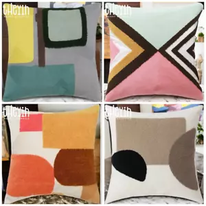 2x Geometric Tufted 3D Cushion Cases 18x18" Modern Nordic Pattern Cushion Covers - Picture 1 of 14