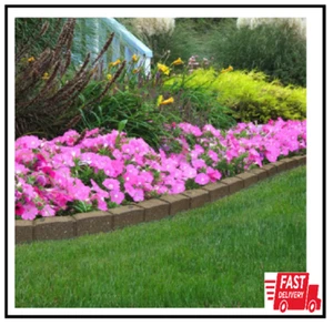 4 ft. Roman Stone Rubber Garden Edging - Earth Tone Landscape Border - Picture 1 of 3
