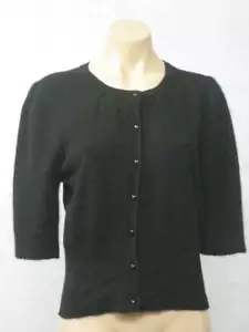 DIANE von FURSTENBERG Black Wool Cardigan Sweater P Petite NWT $225 - Picture 1 of 1