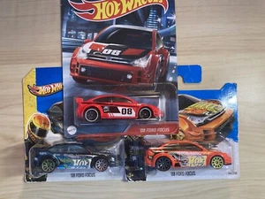 Hot wheels x 3 Great British Fords '08 Ford Focus rare new on cards from 2013 - Picture 1 of 16