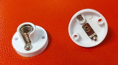 WHITE 2 X MES Blanco Miniatura Lámpara Soporte Bombilla Para Eddison Lámparas Miniatura