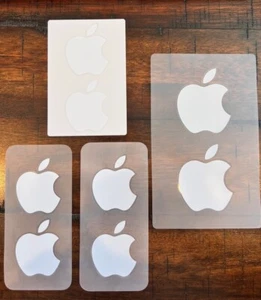 Apple Logo Sticker Decal Lot, White - Genuine OEM - Includes 8 Stickers - Photo 1/1