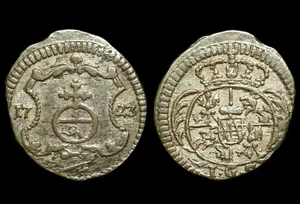 SAXONY - ALBERTINE / POLAND: 1 Pfennig 1723 IGS, Dresden. AUGUSTUS II. - Picture 1 of 1