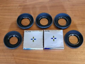 Job Lot of 5 Hoya Collapsible Rubber Wide Angle Lens Hoods - 49/52/55mm - M2201 - Picture 1 of 3