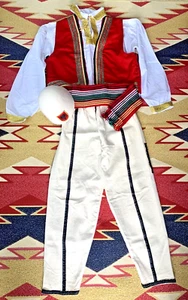 NEW ALBANIAN TRADITIONAL POPULAR FOLK COSTUME SUIT BOYS MEN-SIZE S-M-HANDMADE - Picture 1 of 4