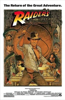 Calcomanía de vinilo de pared Indiana Jones póster impresión gráfica respaldo adhesivo extraíble Foto 1 de 3
