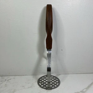 Cutco No. 14 Potato Masher Vintage Brown Wood Handle - Picture 1 of 9