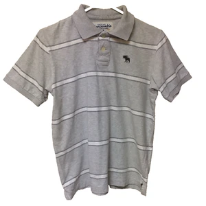 Abercrombie Gray Stripe Muscle Polo Size Boys Youth XL EUC! - Picture 1 of 5
