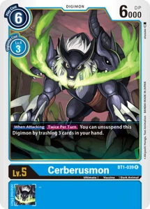 Juego de cartas coleccionables Cerberusmon BT1-039 R R R Release Special Booster Digimon - Imagen 1 de 2