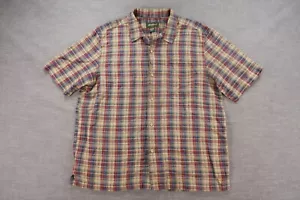 Camicia Eddie Bauer uomo grande multicolore a quadri con bottoni manica corta outdoor - Foto 1 di 8