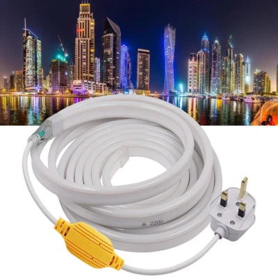 Flexible Neon 220v LED Light Glow EL Wire String Strip Rope Tube Decoration - Image 1 of 4