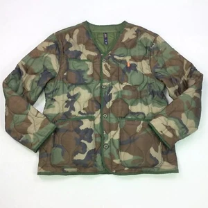Polo Ralph Lauren gesteppte wasserabweisende Wendejacke V-Ausschnitt Militär Camouflage - Bild 1 von 8