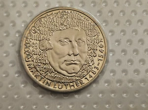 1983 Germany 5 Marks Martin Luther 500th Birthday Medal KM#159 UNC - Picture 1 of 2