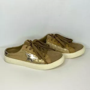 Corkys Boutique Spiked Gold Slip-on Sneakers Star Comfort Trendy Sz 8 - Picture 1 of 10