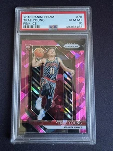 2018-19 Panini Prizm Trae Young Rookie RC Prizm Pink Ice #78 Hawks PSA 10 - Picture 1 of 2