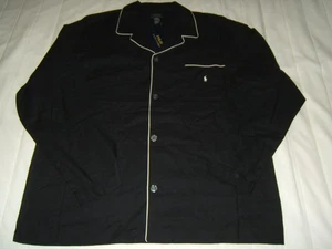 Polo Ralph Lauren Pijama Camisa para Dormir Manga Larga Con Botones Para Hombre XL Negro Nuevo con Etiquetas - Imagen 1 de 4