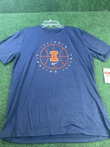 Herren T-Shirt Nike Illinois Fighting Illini Basketball University Blau Größe L - Bild 1 von 7