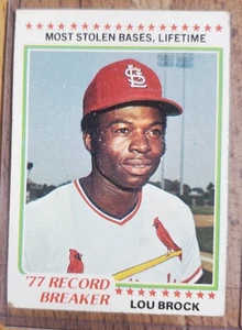 1978 Topps baseball Lou Brock #1 Record Breaker Most Stolen Bases Lifetime - Picture 1 of 2