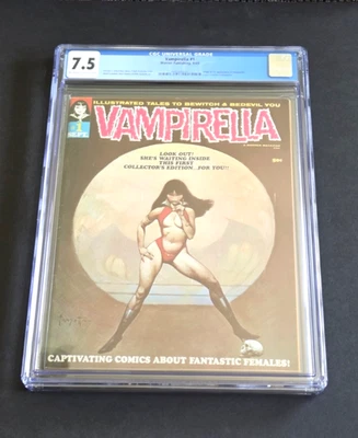 VAMPIRELLA #1 • ORIGIN/1ST APPEARANCE OWW PGS • FRAZETTA, ADAMS ART • CGC 7.5 - Image 1 of 4