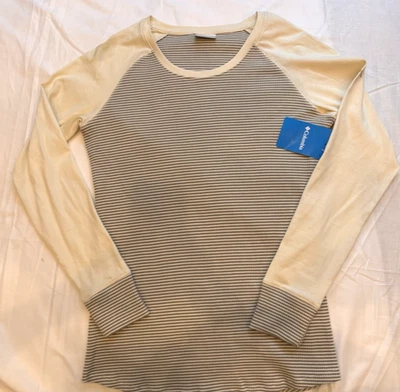 Columbia Jersey Térmico Mujer Manga L Crew, Grande, Nuevo Wt, Beige/Tira Foto 1 de 4