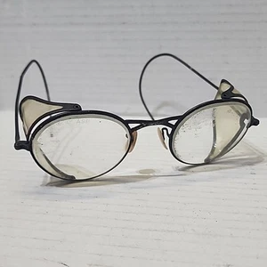 Vintage Drahtschutzbrille ASP runde Gläser, seitlicher Kunststoffschutz (ohne Sehstärke) - Bild 1 von 10
