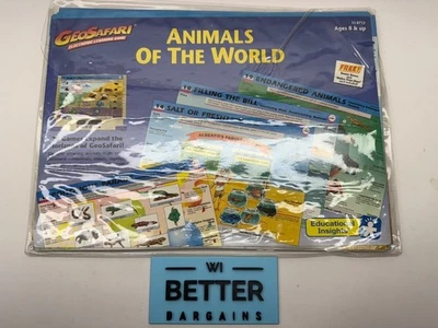 GeoSafari Animals Of The World Game Cards Electronic E1-8712 1990 Complete - Image 1 of 4