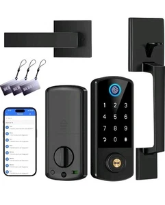 Fingerprint Türschloss mit Drückergarnituren, BEBASIA Keyless Entry Smart Türschloss - Bild 1 von 12