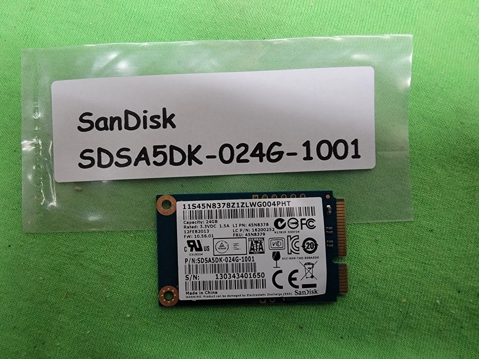 SanDIsk SDSA5DK-024G-1001 24GB 2.5" mSATA Solid State Drive - Image 1 of 1
