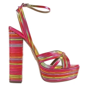 Aquazzura Sundance Plateau 140 Heels in Disco Rainbow Gr. 38 Neu mit Karton - Bild 1 von 8