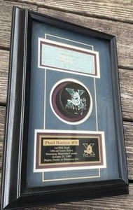 Paul Kariya Signed Auto Puck Ticket Stub Ducks 1st NHL Goal 1/21/95 Shadowbox - Picture 1 of 8