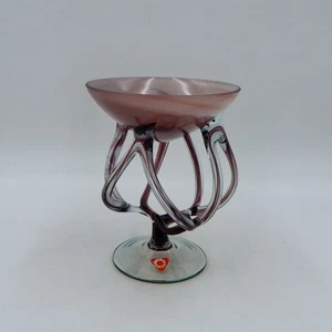 Krosno Jozefina Qualle Standfuß Glasschale Kerzenschale Amethyst 5,5 Zoll - Bild 1 von 10