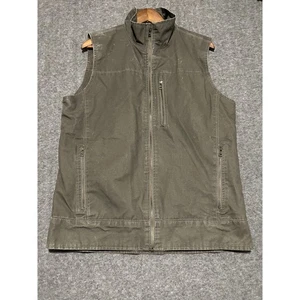 Kuhl burr vest fleece lined canvas green Size large mens #1042 logo - Picture 1 of 10