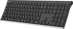 Arteck Bluetooth Tastatur, Japanisch Layout, Multi-Device, Edelstahl, Full - Bild 1 von 7