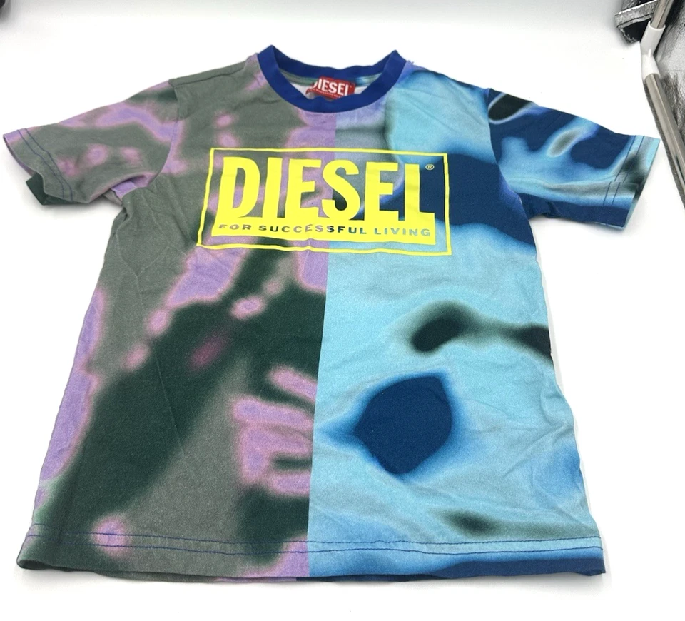 Дизель Футболка для мальчиков Тай Дай Многоцветный Логотип Размер 4 Y (110/52) - Изображение 1 из 4