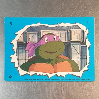 1989 Topps Donatello Sticker Card #5 Teenage Mutant Ninja Turtles 2nd Series - Image 1 of 2