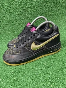 Size 4-5Y- Nike Air Force 1 07 Low Black Glitter Womens 6.5 - Picture 1 of 13
