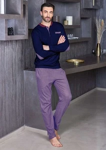 Herren Pyjama aus warmem Baumwolljersey Intimami IU391 - Bild 1 von 2