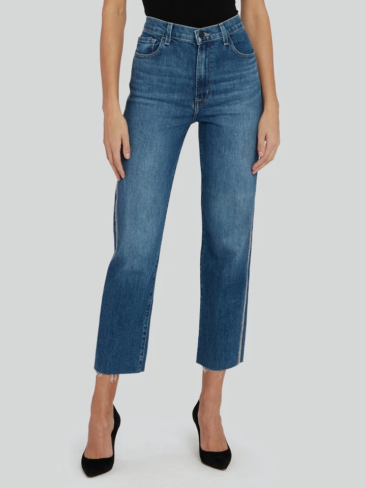 J BRAND Women's Blue Jeans High Rise Straight Fit Leg Denim Pants Size 26