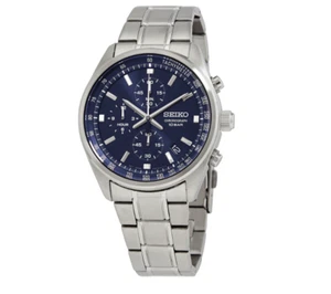 Seiko Men's Chronograph Quartz Blue Dial Watch - SSB377P1 NEW - Picture 1 of 4
