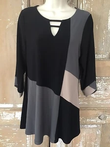 Lior Paris woman’s top size small cut out neckline stretch color Block - Picture 1 of 8