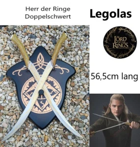 NEU Herr der Ringe Doppelschwert SET Legolas 56cm groß für Cosplay Sammler LOTR - Bild 1 von 12