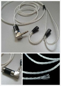 Cavo argento 1,2 metri OCC per spina in fibra di carbonio Sennheiser IE8 IE80 da 3,5 mm - Foto 1 di 2