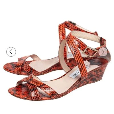 JIMMY CHOO Python Sandals Size 38 Used - Image 1 of 4