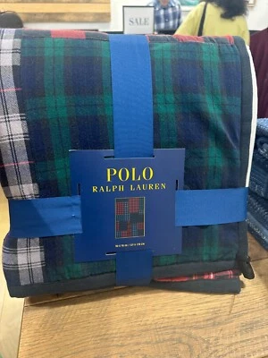 Ralph Lauren Polo Knollwood Manta a Cuadros Verde Rojo Azul - 50 x 70" - $375 Foto 1 de 4