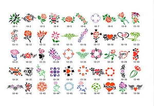 AIRBRUSH TATTOO STENCILS- BOOK 10 - 100 SELF ADHESIVE STENCILS - Picture 1 of 2
