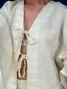 Organic Cotton Fabric By 2 Meters, Windowpane Pattern, Dobby Face Fabric. - Picture 1 of 23