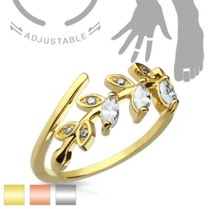 Tapsi´s Coolbodyart®| Finger Zehen Ring Messing Rhodiniert Zirkonia Verstellbar - Bild 1 von 11
