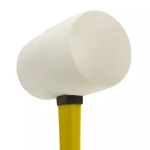 32oz White Rubber Mallet 70% Fibreglass Handle Hammer Non Marking TE869 - Picture 1 of 3