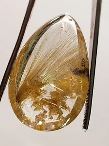 100% Natural Crystal Clear Pear shaped Rutilated Quartz with 3D Inclusions. - Photo 1 sur 12