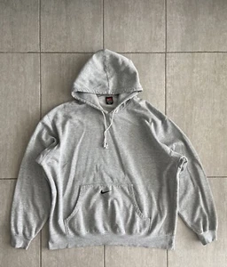 Vintage Nike Center Pocket Swoosh Gray Hoodie Sweatshirt Size 2XL 00s Y2k - Picture 1 of 13